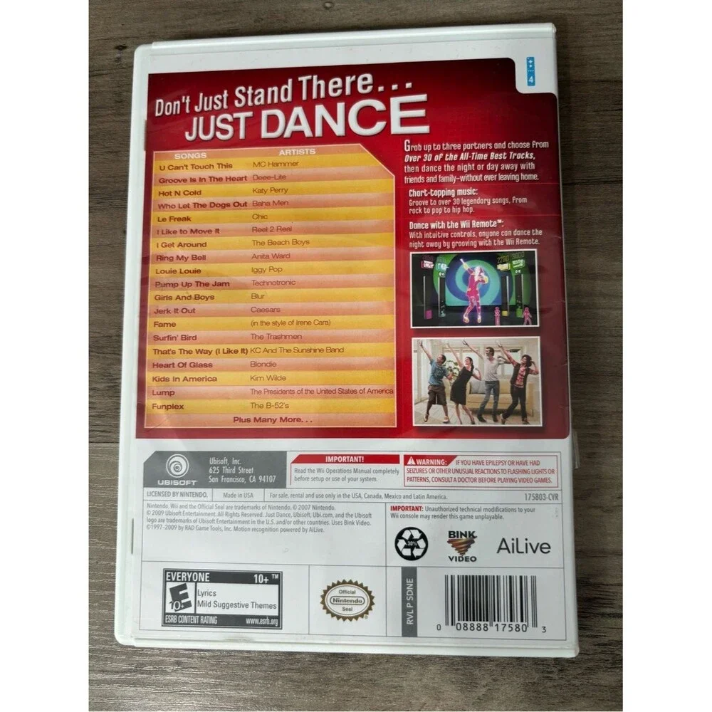 Just Dance (Nintendo Wii, 2009) Ubisoft Bink Video AiLive - Complete With Manual